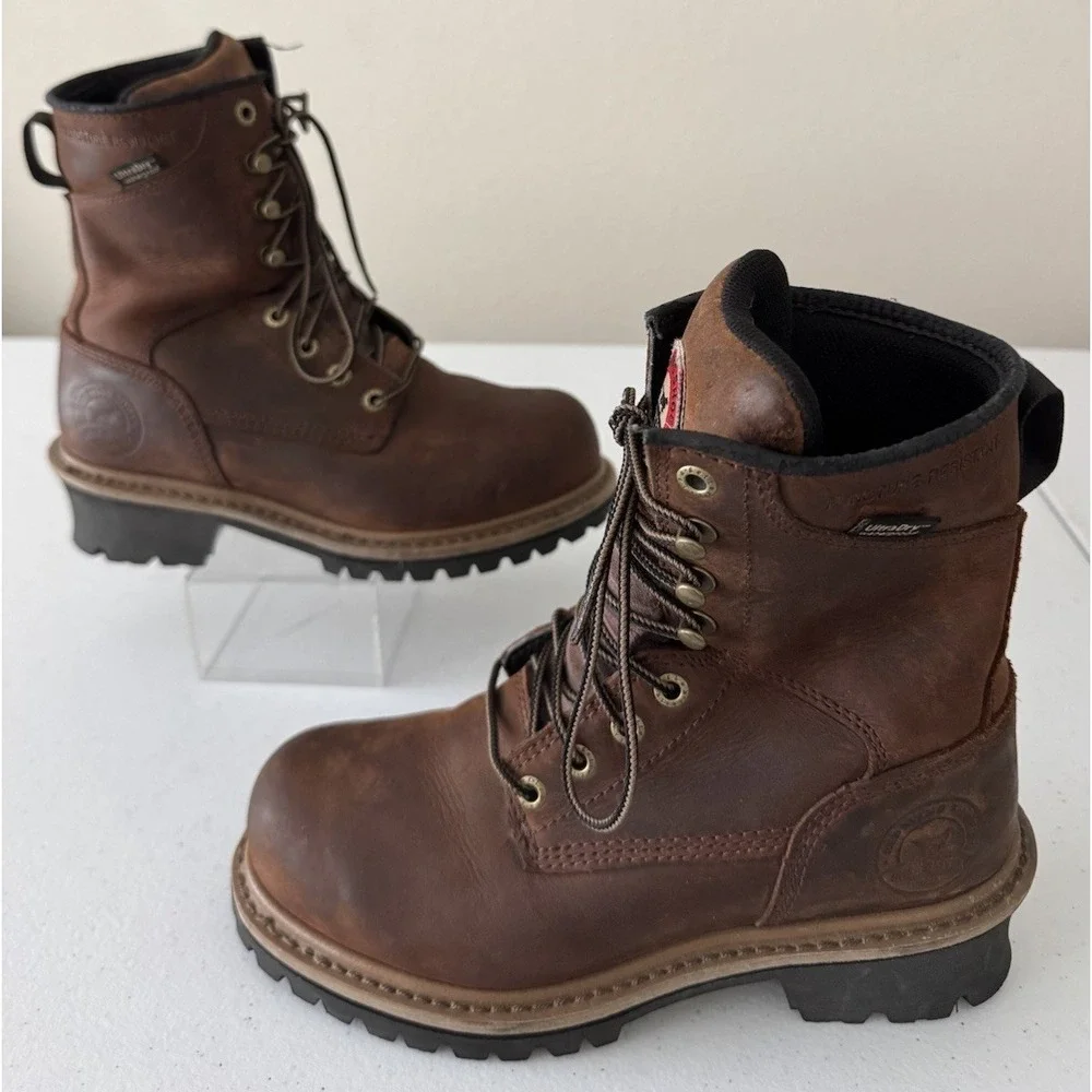 Red Wing Irish Setter Mesabi Steel Toe Logger Boot 83236 Brown Womens 6.5D US